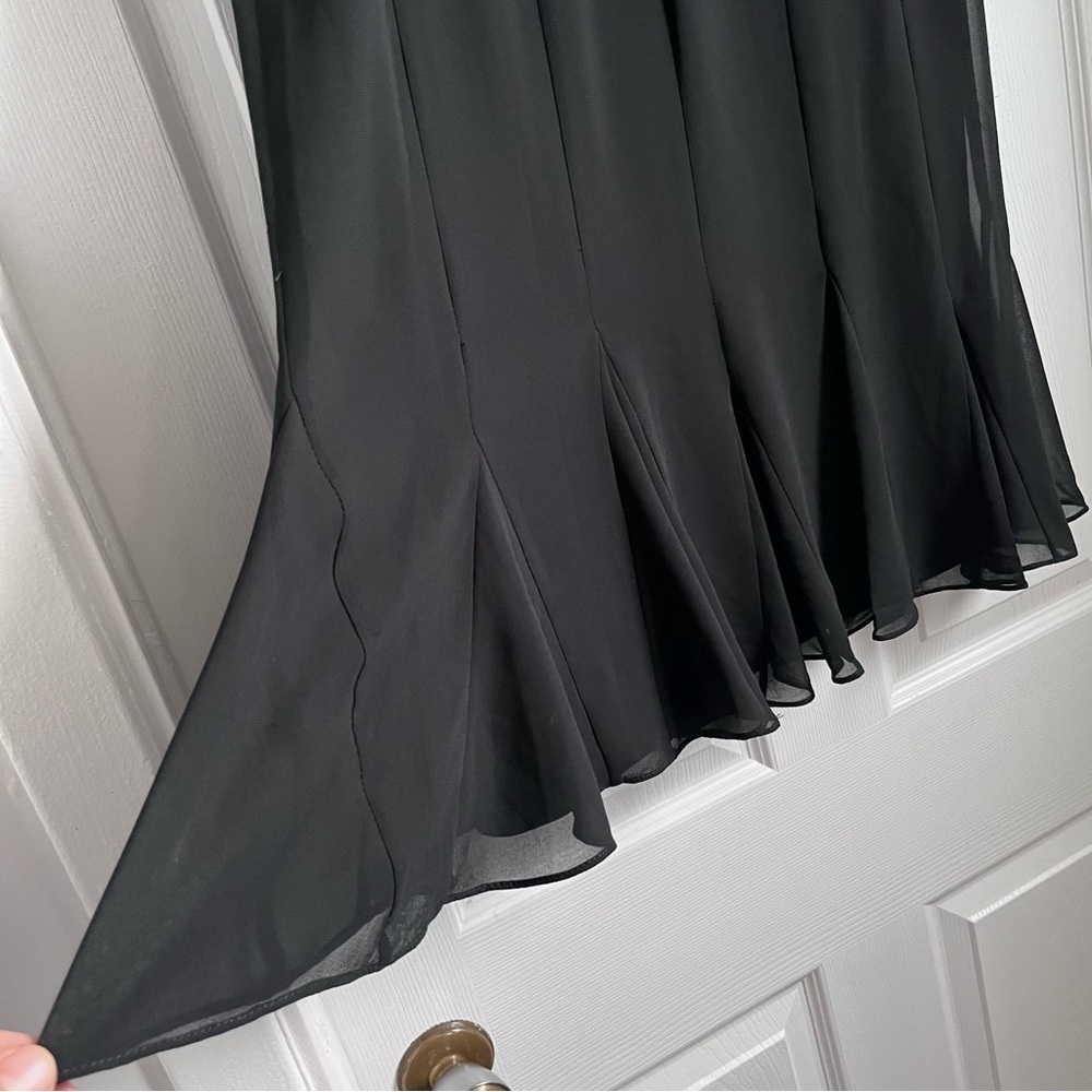 Vintage Joseph Ribkoff skirt ruffle black Women Medium 10 layered chiffon midi - Picture 3 of 5